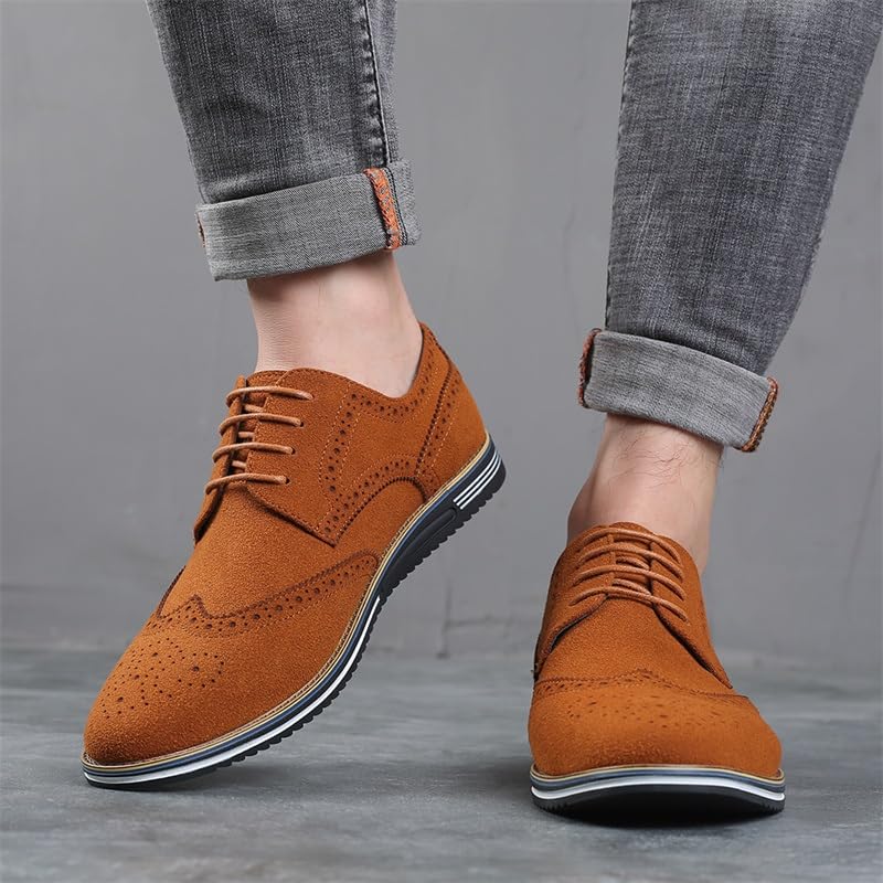 Men Leather Shoes Casual Commuting Shoes Everyday Shoes(D,7.5)2