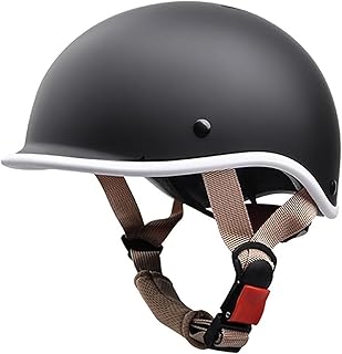 Retro Kids DOT Approved Motorcycle Beanie Helmet,2-8 Ages Low Profile Toddler Boys Girls Open Face Skull Cap ATV Half Helmet for Scooter Moped Dirt-Bike Go-Kart Bicycle