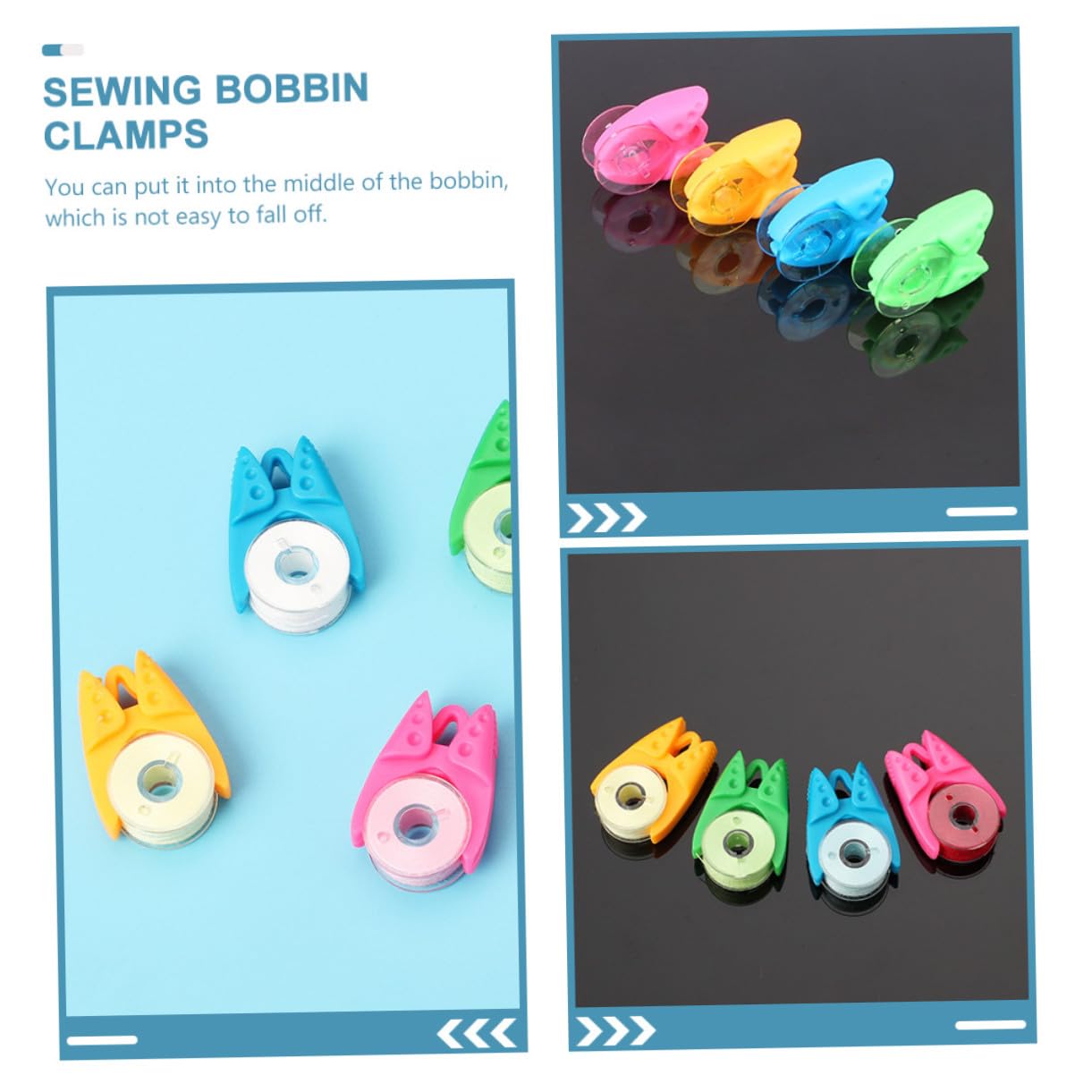 NUOBESTY 50 Stück Teiliges Silikon Spulenclips Langlebige Fadenspulenhalter mit Fester Fixierung Bunte Nähmaschinen Zubehör für Unterfaden Einfache Handhabung für Nähen und Quilten
