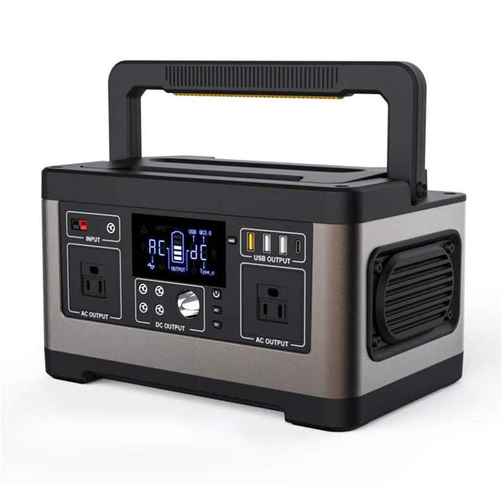 140400Mah Portable Power Station 500W Solar Generator Portable Backup Lithium Battery Pack 520Wh Ac/Usb/Qc 3.0/Type-C/Dc/Car Charger Output For Adventure Travel Camping Home