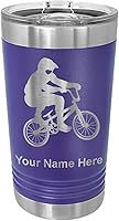 Vista 20 de LaserGram Vaso de pinta aislado al vacío de 16 onzas, conductor BMX, grabado personalizado incluido (negro)