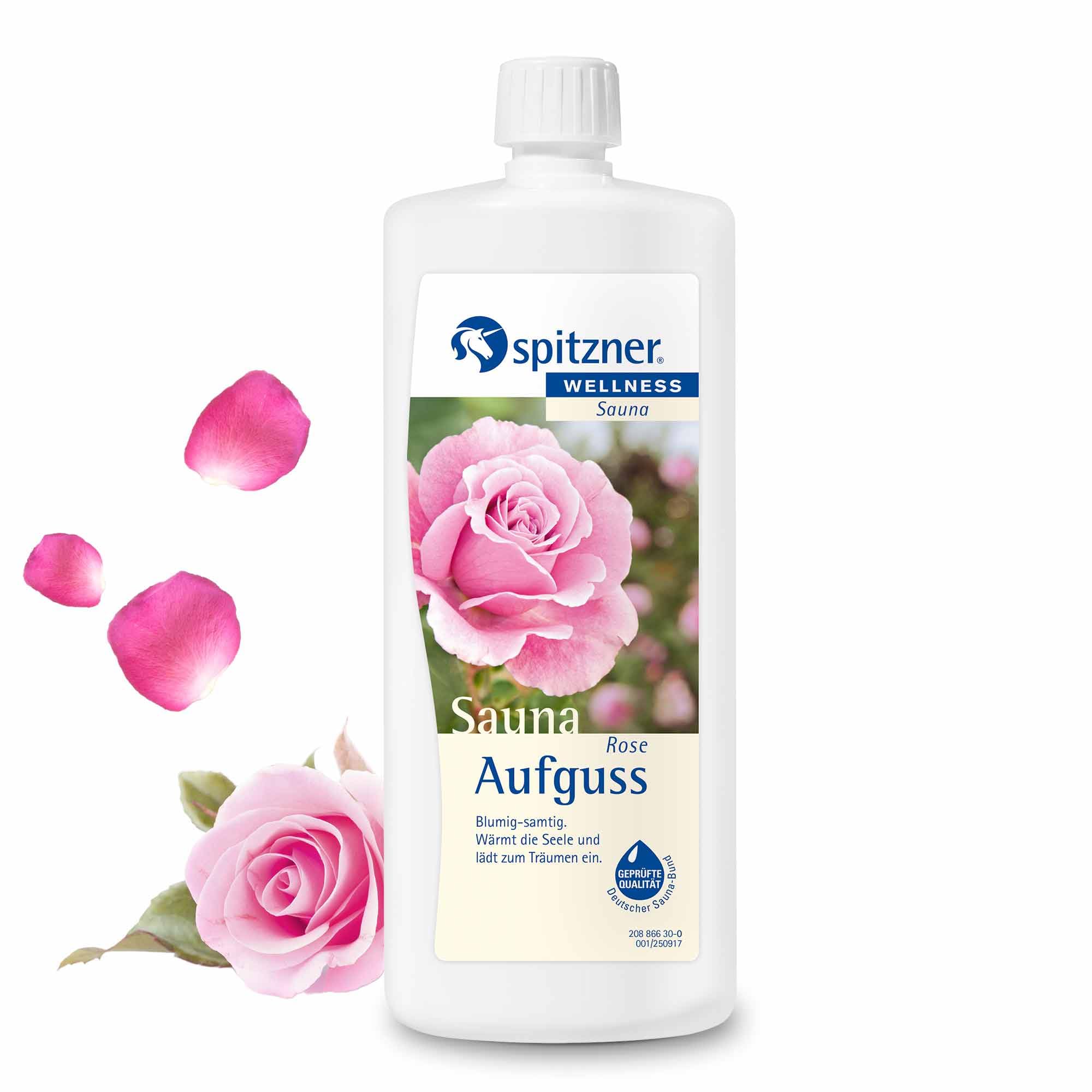 Spitzner Infusion pour sauna à la Rose floral-velouté 1000 ml – concentré naturel bien-être