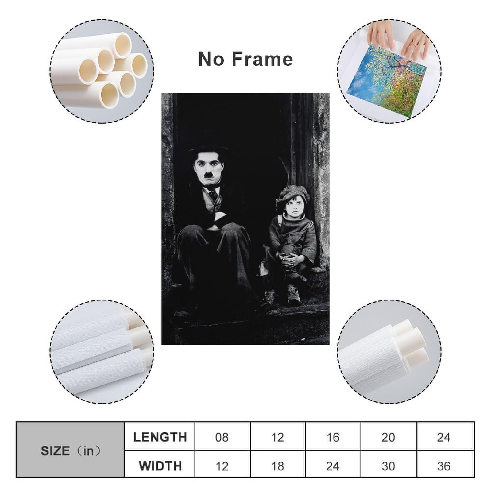 Charlie-Chaplin - Póster de actor con retrato biográfico (36) obras de arte geniales para pared, lienzo, impresiones para colgar