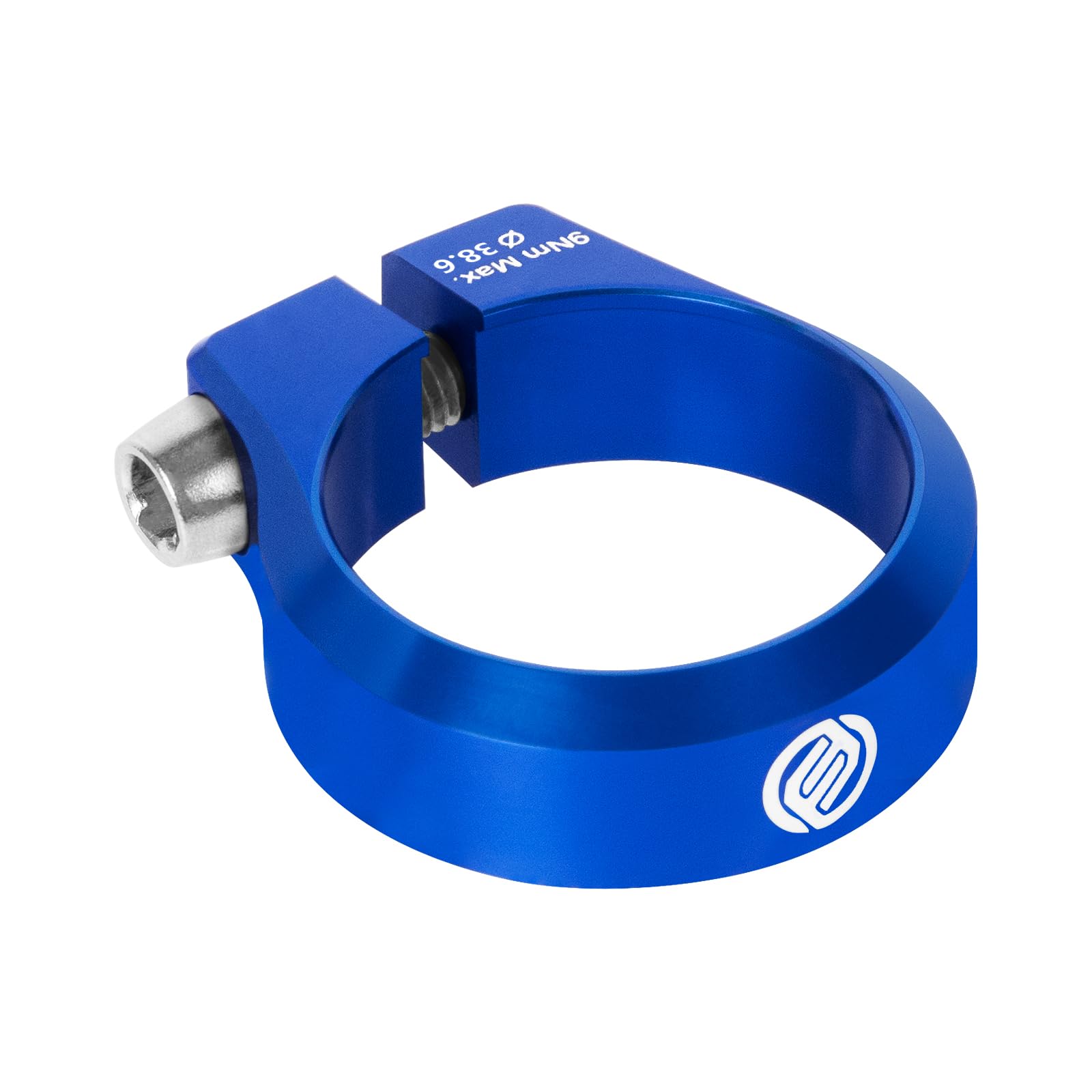 FIFTY-FIFTY Bike Seat Post Clamp, Aluminum Alloy Bicycle Seatpost Collar, 28.6/29.8/31.8/34.9/36.4/38.6mm Bicycle Seat Tube Clip for Most MTB, Road Bikes (38.6mm, Blue)
