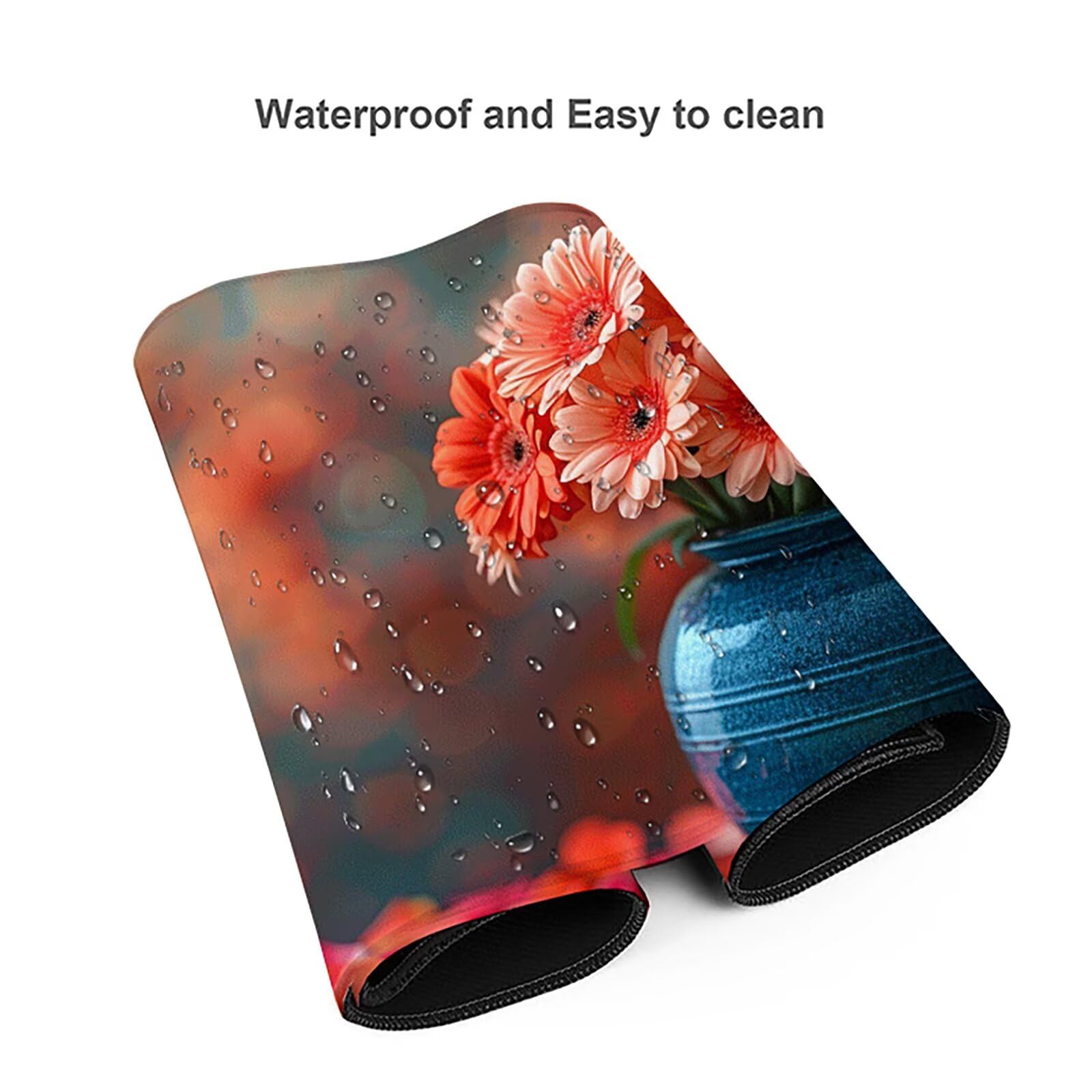 Florero Alfombrilla Ratón Gaming XXL 1500 x 800 mm, Alfombrilla Gaming Rosa Mousepad con Base de Goma Antideslizante Impermeable Desk Mat para Teclado y Raton Accesorios Gaming, Regalos de Hombre K-0