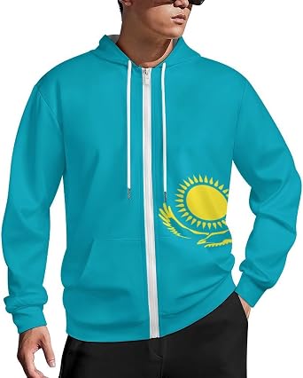 Zakqeik Sweden Flag Mens Long Sleeve Hoodie Zipper Sweatshirt Warm Jacket Outerwear Sports