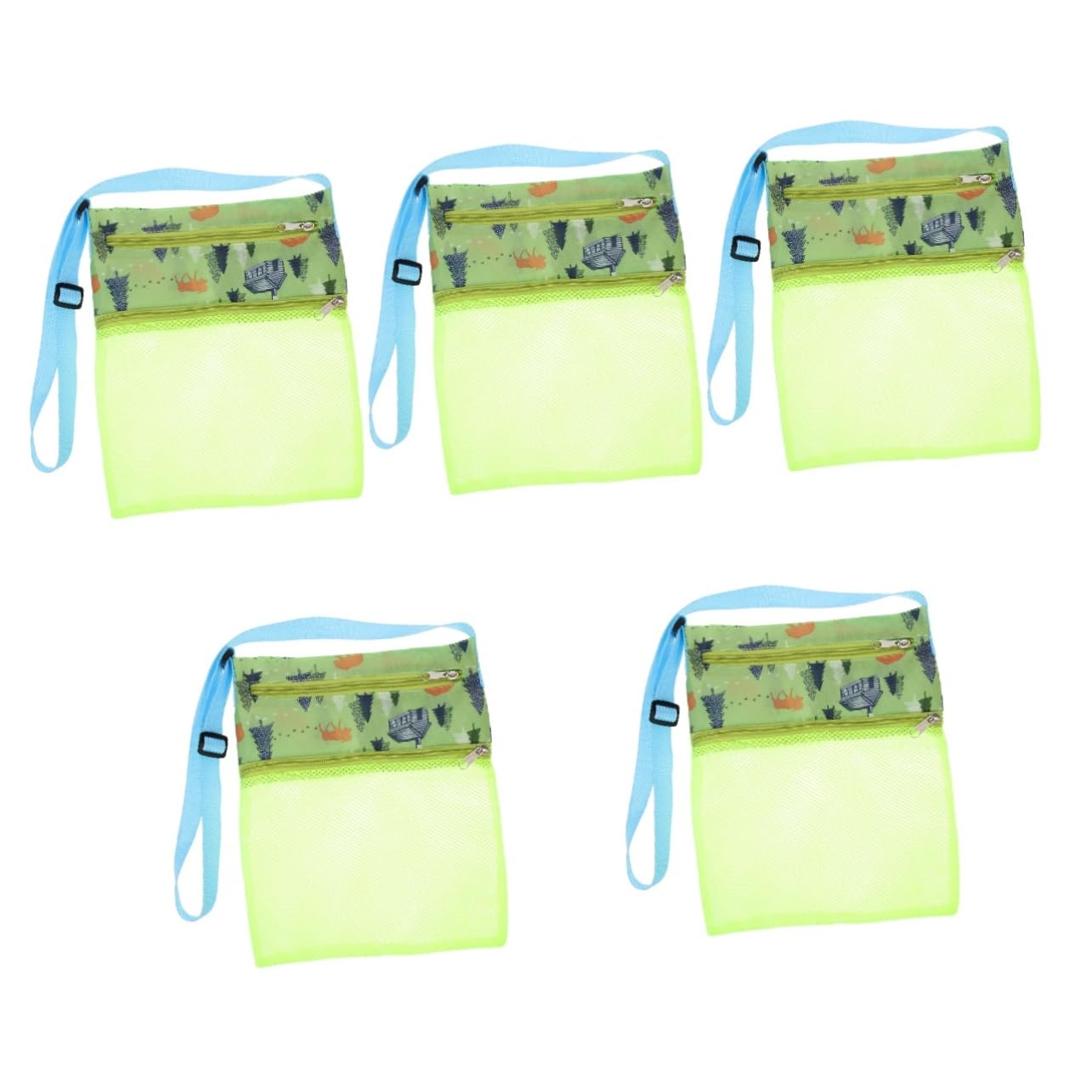 STOBOK 5 Pz Borsa Da Spiaggia Borse Di Conchiglie Di Mare Per Custodia Borse Giocattolo Da Spiaggia Per Bambini Giocattoli Da Esterno Rete Cerniera Viaggiare Conchiglia Di Mare