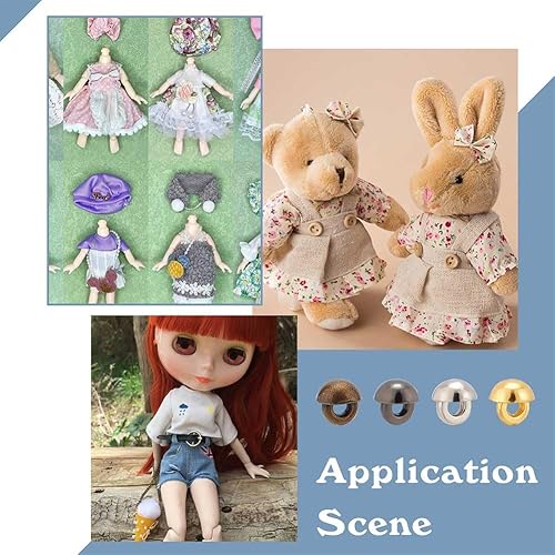 Miniatura 6 de NBEADS 200 mini botones de 4 colores, botones de metal de 0.157 pulgadas de diámetro, botones de costura, forma de hongo para blazers, trajes,