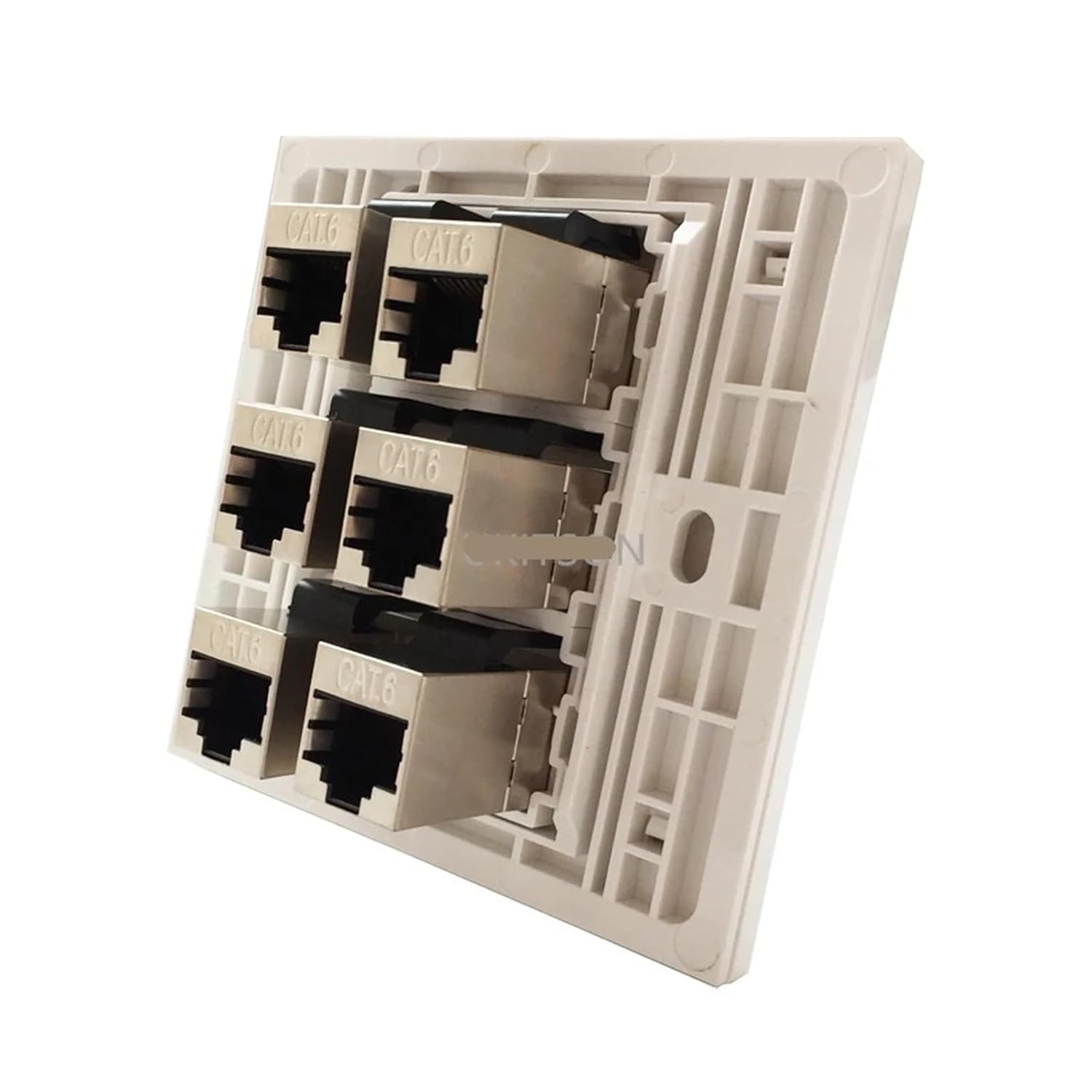 6-Port Shielded Housing CAT6 RJ45 LAN Female Connector Wall Plate F/F Shielded CAT.6 Jack Panel