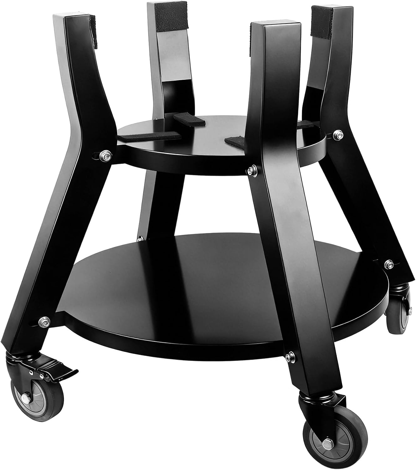 Heavy-Duty Nest for Kamado Joe Classic Joe Grill, 2-Tier Storage Stand with Locking Silent Casters, Powder-Coated Steel Stand for Classic Joe Cart