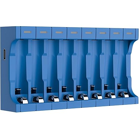 BESTON USB C Rapid AA AAA Battery Charger, 8 Bay Smart Nimh Nicd Rechargeable Battery Charger for Double A and Triple A Batteries