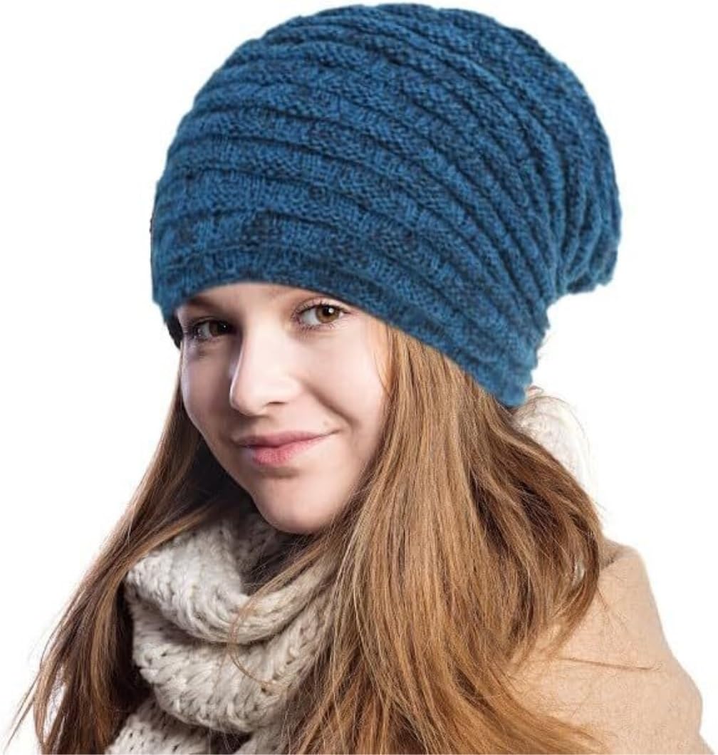 Cappello Uomo Donna Invernale Cappello Per Uomo Donna Inverno Caldo Termico Invernale In Pile Cappello Lavorato A Maglia Slouchy Spesso Berretto Con Teschio Berretto Invernale Uomo Donna ( Color : F ,