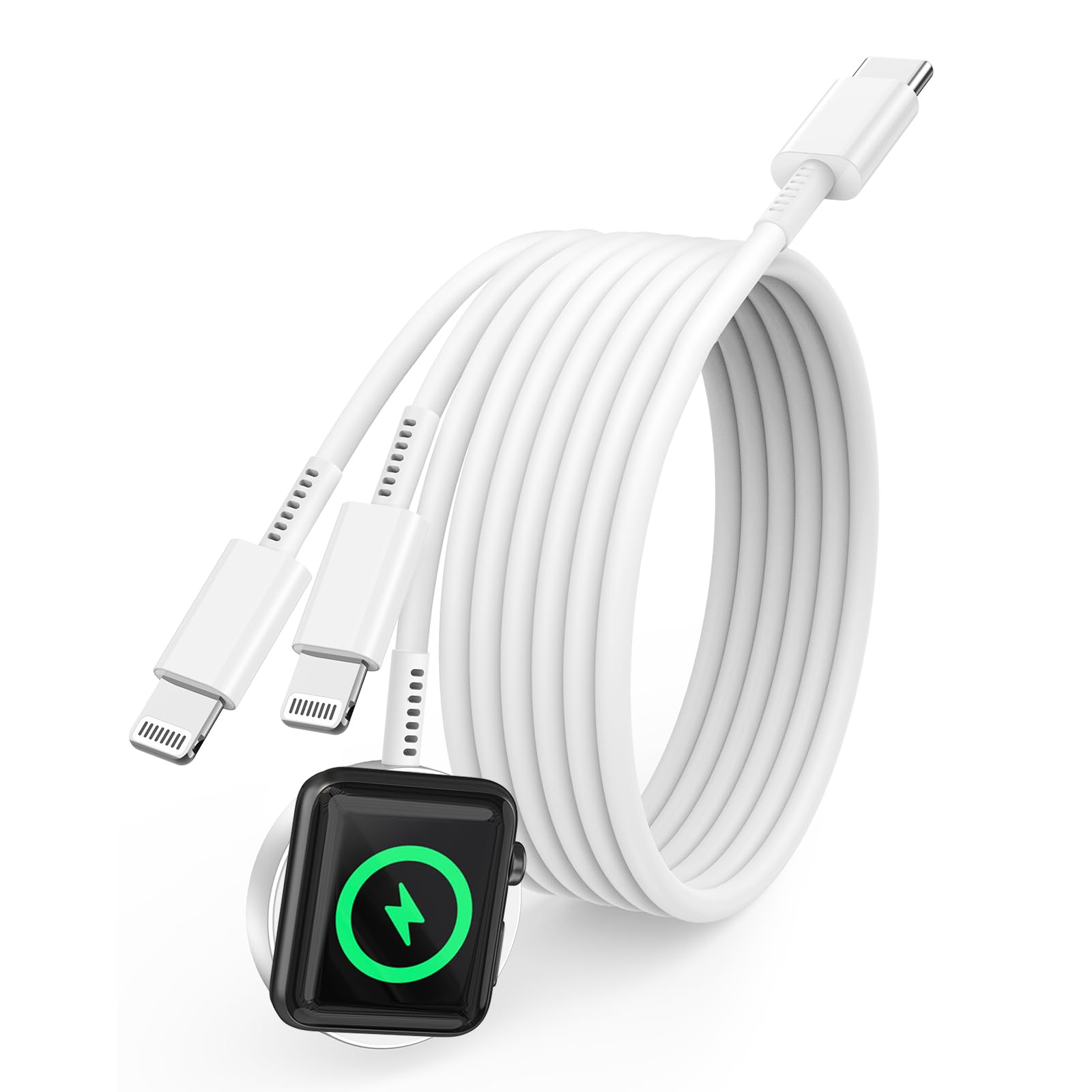 Fashia Watch Charger for iPhone 14 13 & Airpods,6FT USB C Watch Charger Magnetic iWatch Fast Charger Cable
