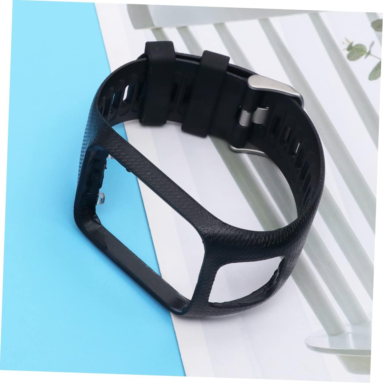 Silicone Watch Strap Replacement Band for Runner Spark Spark Golfer Comfortable Ergonomic Design Black