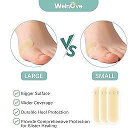 Gel Blister Hydrocolloid Bandages - Welnove 30ct Blister Cushions (Spot Pack) - Blister Bandages for Heel, Toe & Foot - Blister Pads for Prevention & Recovery - Water Resistant