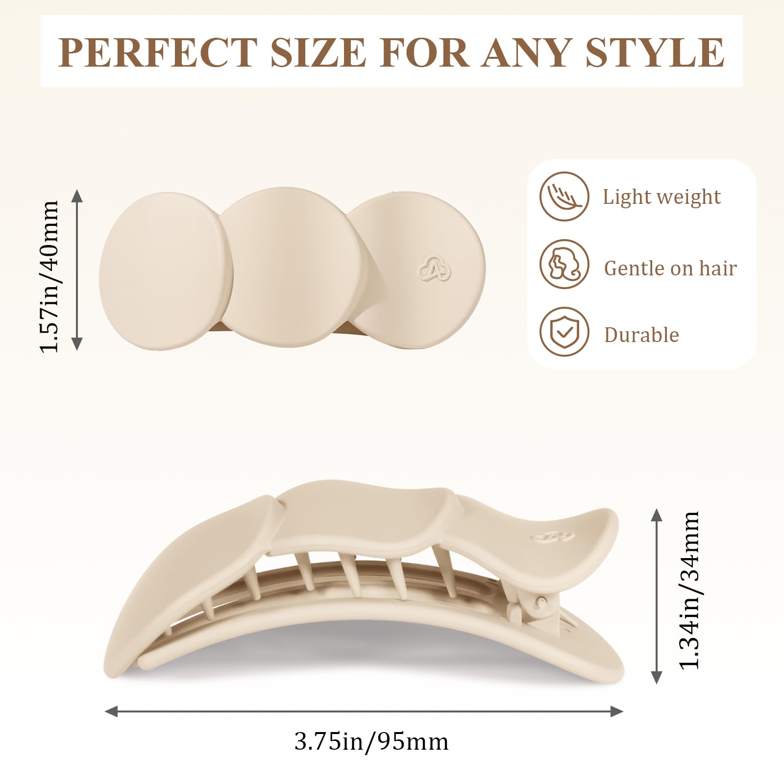 Flat Hair Clips for Women - Claw Clips for Thin Hair -4