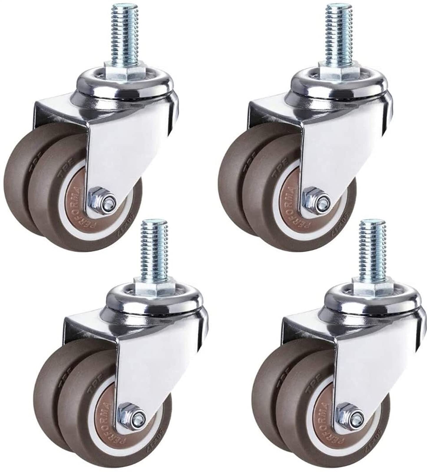 Roulettes de rechange robustes M12x25mm pour meuble et chariot