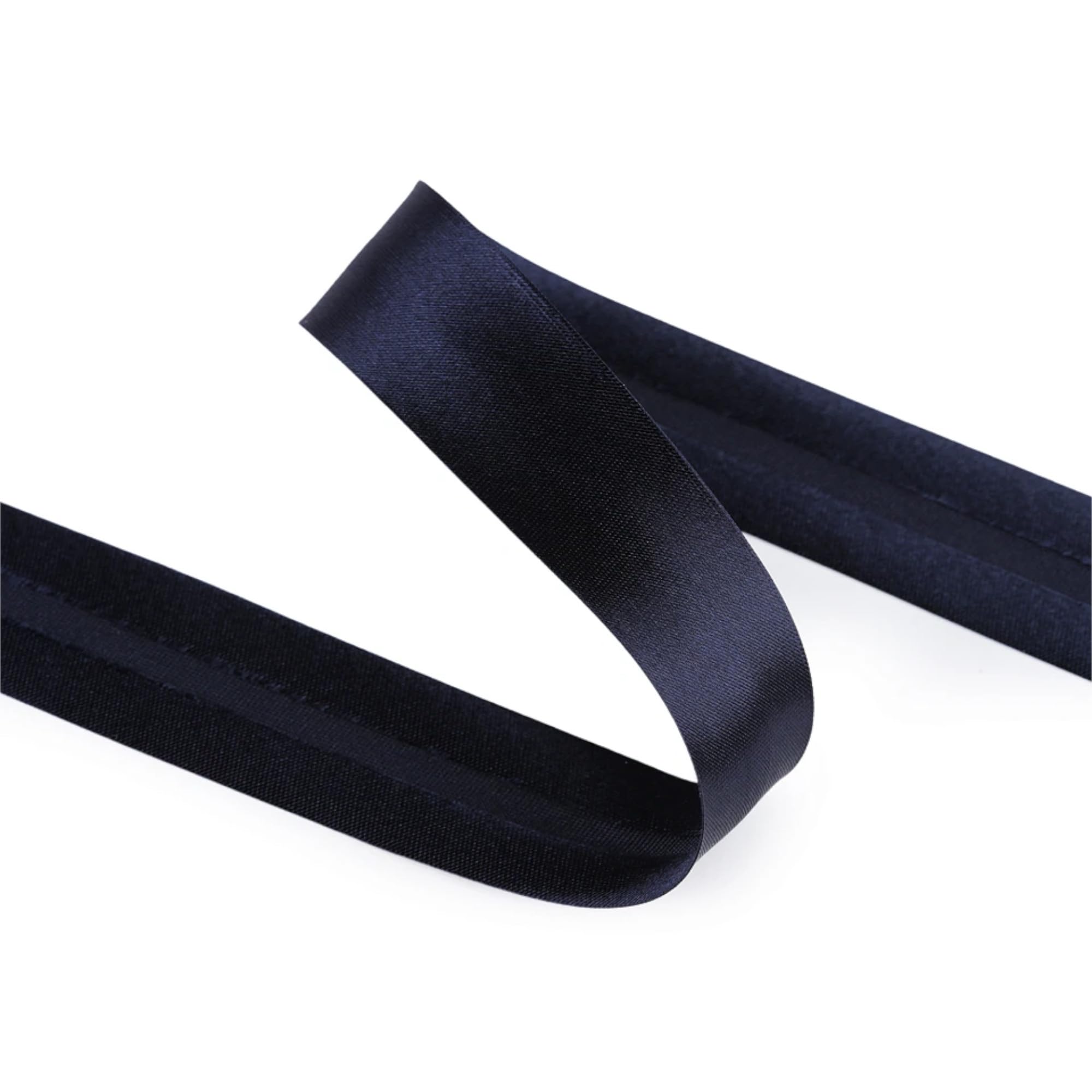 Biais Simple de Couture en Satin Polyester Bleu 30mm x 25m
