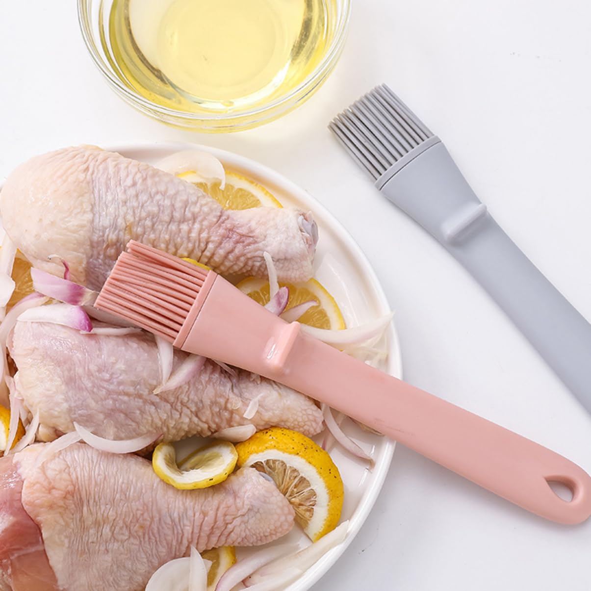 Garneck 2sets Silicone Basting Pastry Brushes Cooking Brush Bbq Sauce Reusable Non-stick Kitchen Tool 2pcs*2