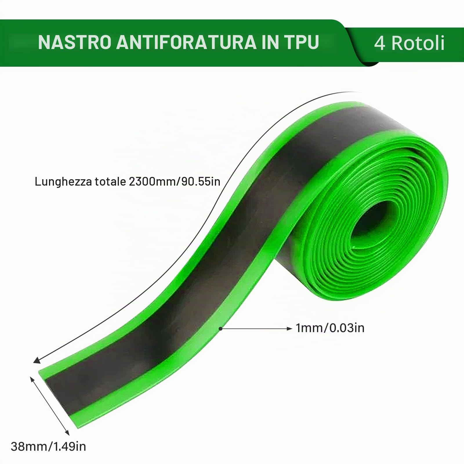Fodera Pneumatici Bicicletta, 4 Pezzi Sottostrato Anti-Foratura Del Nastro per Mountain Bike, Rivestimento per Pneumatici Anti Foratura Compatibile con 26 29 Pollici 700c Per Bici da Corsa Mtb