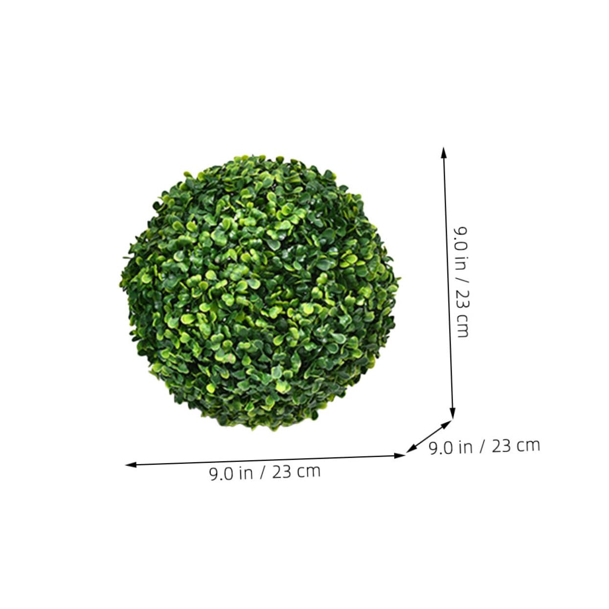 ABOOFAN 2pcs Simulated Grass Ball Decoration Green Leaf Decorative Balls Artificial Topiary Ball for Outdoors Hanging Pendants Simulation Grass Balls Artificial Plant Topiary Ball