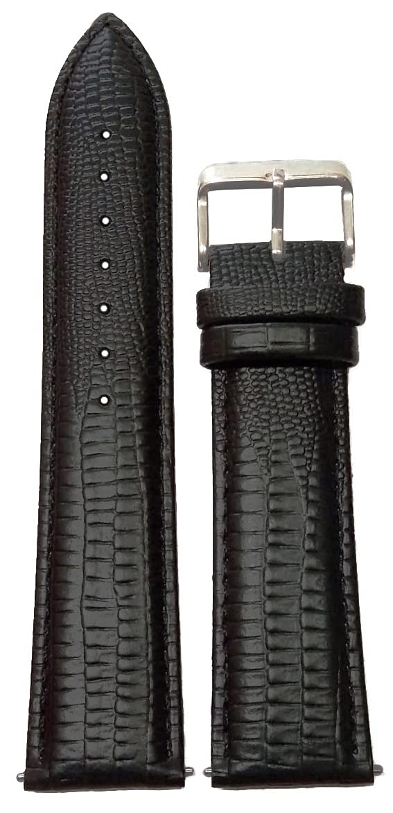 SURU® 24mm Padded "Quick Release" Ogive Tip Leather Watch Strap / Band for Men Women (Colour - Black / For Lug Size - 24mm)(Size Guide in 3rd Image)U269 (B098TXWVBD) Amazon Price History, Amazon Price Tracker