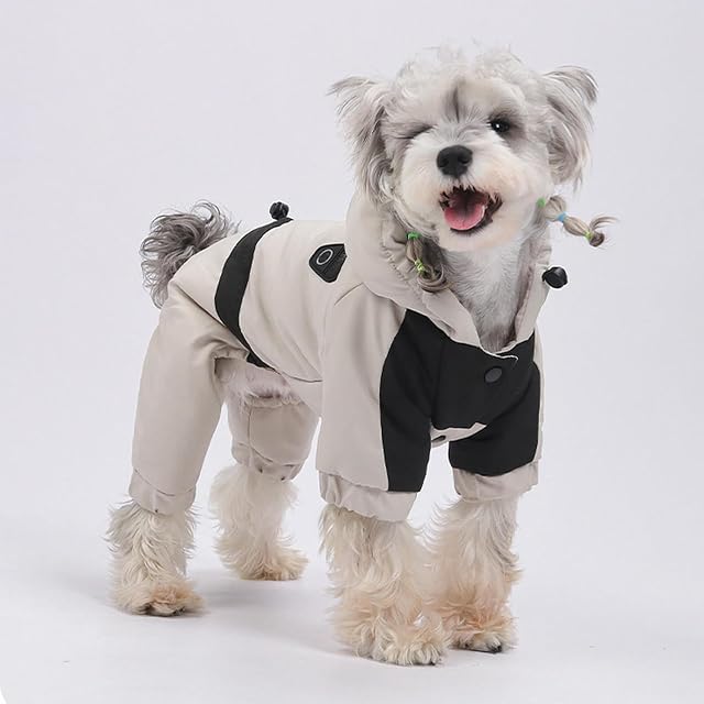 Foto 3 de 7 de UOSIA Abrigos De Invierno para Perros Pequeños Y Medianos con 4 Patas, Mangas Largas Y Cordón Ajustable