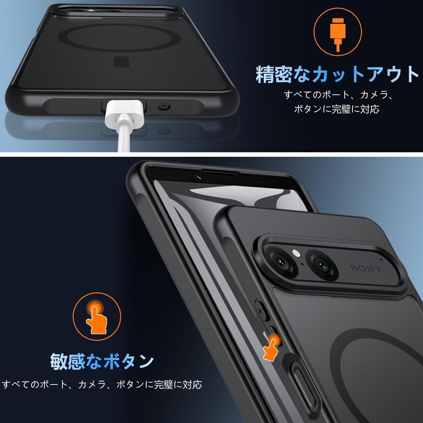 Amazon.co.jp: For Sony Xperia 10 Vii/Viii ケース ガラスフィルム