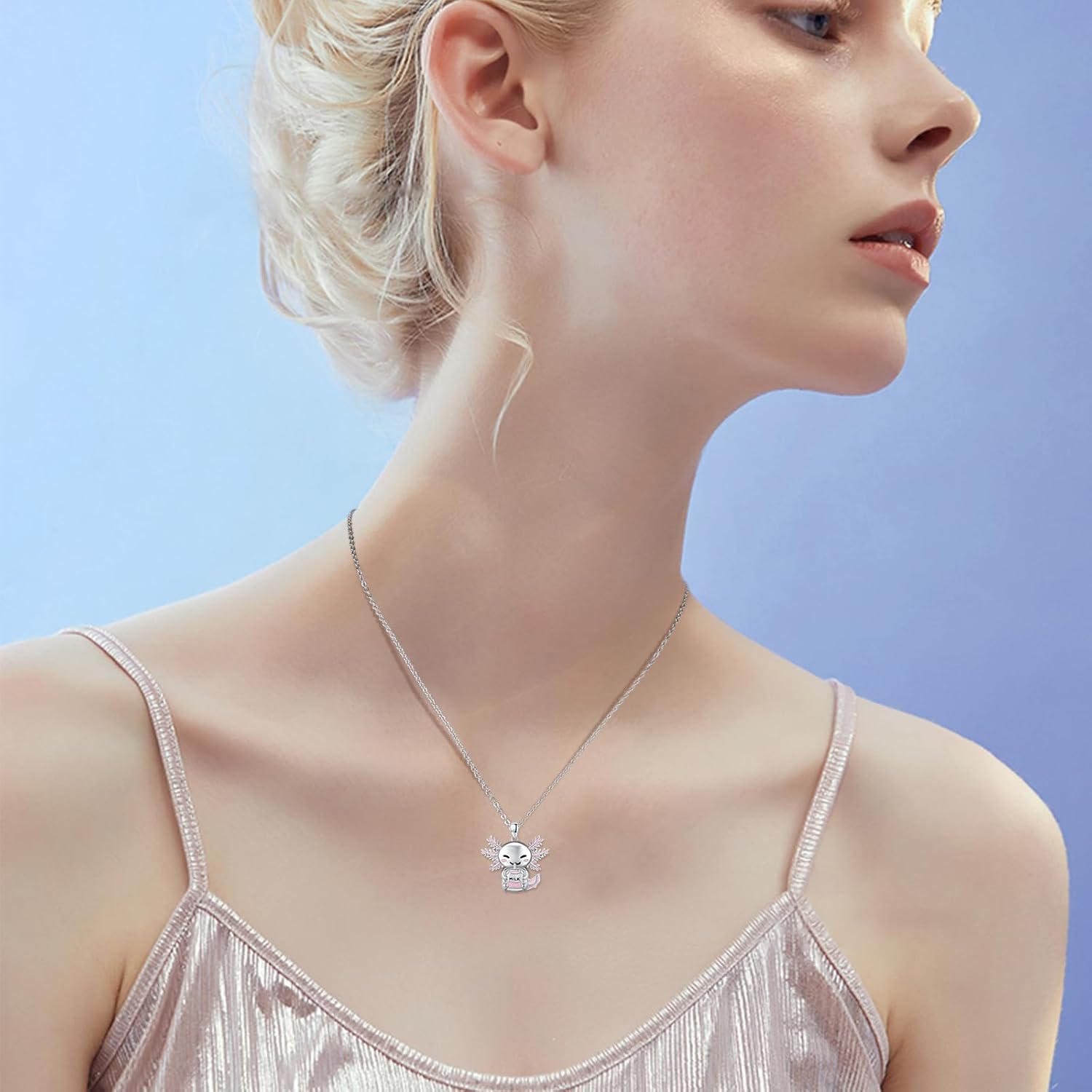 CUOKA MIRACLE Axolotl Necklace for Women 925 Sterling Silver Axolotl Pendant Necklace Jewelry Gifts for Women Friends on Birthday Mother's Day Anniversary Christmas - Image 2