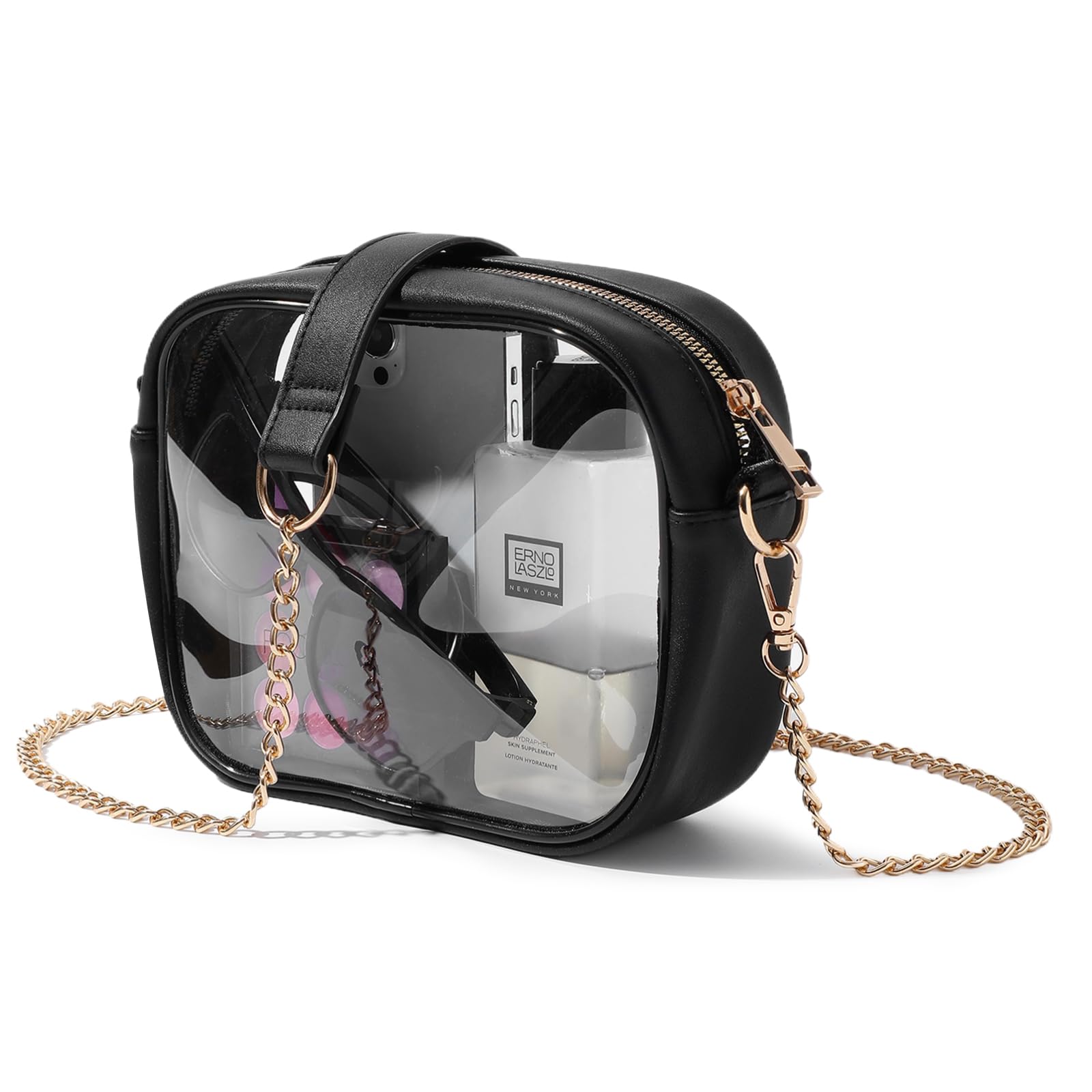 TOBVZOO Clear Bag Stadium Approved Crossbody Transparent Bag for Concerts Sports Events Purses for Men Women