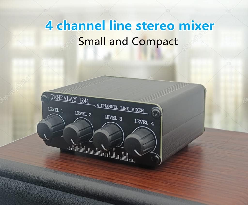 4-Channel RCA Audio mixer Stereo line levels control Box mini passive mixer R41