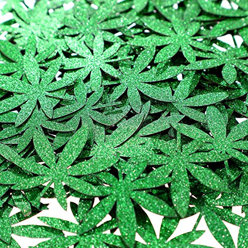 100 Pieces Green Glitter Weed Leaf Paper Confetti Green Leaf Confetti Pot Leaves Paper Confetti for 420 Birthday Party Wedding Festival Table Baby Shower Decorations 2 100 Pieces Green Glitter Weed Leaf Paper Confetti Green Leaf Confetti Pot Leaves Paper Confetti for 420 Birthday Party Wedding Festival Table Baby Shower Decorations - Image 3