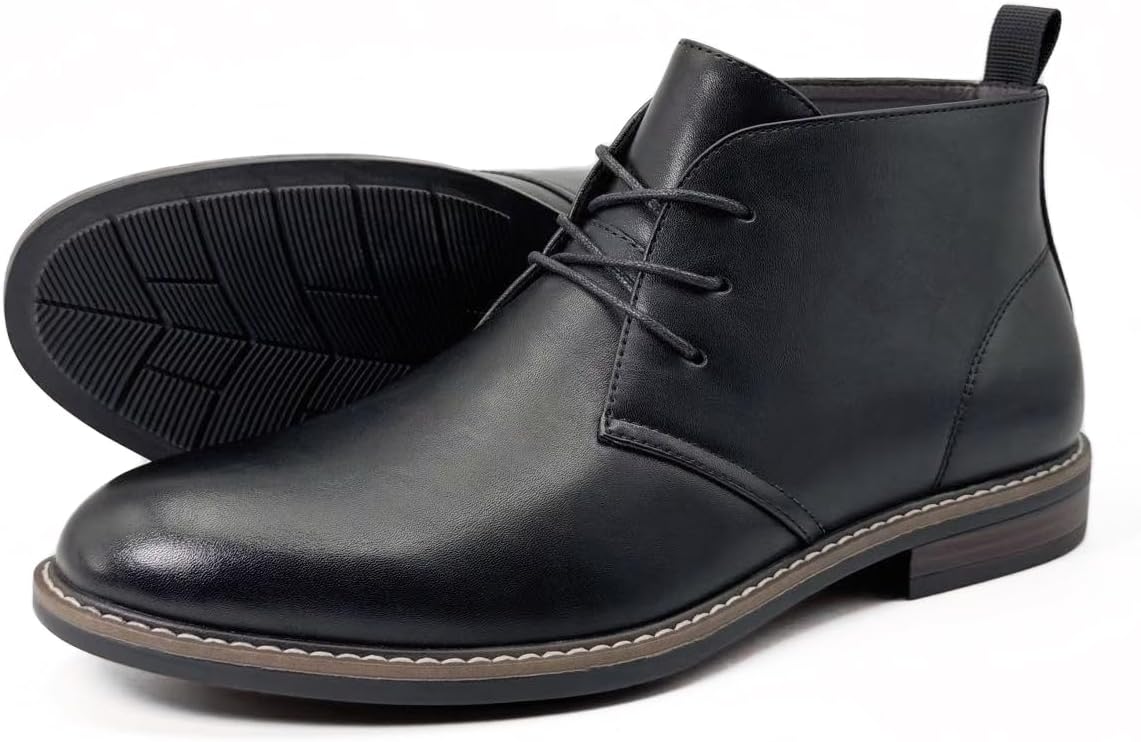 Finishing & Sewing Men's Classic Dress Casual Chukka Boots Lace Up Desert Ankle Boots - Image 6