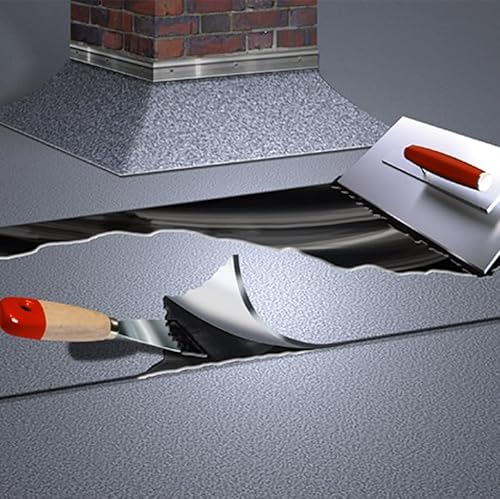 MEM Bitumen Spachtelmasse, Für Löcher, Risse und Bruchstellen, Polymervergütet, Gebrauchsfertig, Einfach zu verarbeiten, Lösemittelfrei, 1 kg, Schwarz