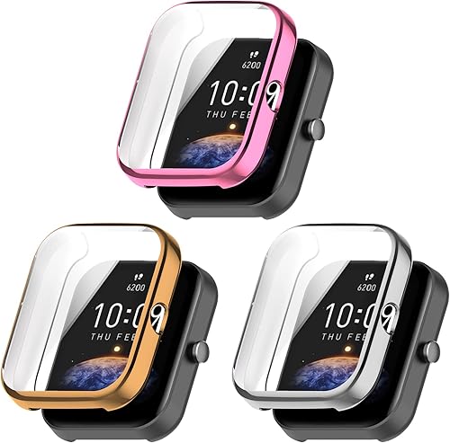 Miniatura 16 de Funda protectora de pantalla compatible con Amazfit Bip 3 Pro/Bip 3 Smart Watch Funda de TPU suave ultradelgado protector de pantalla para Amazfit