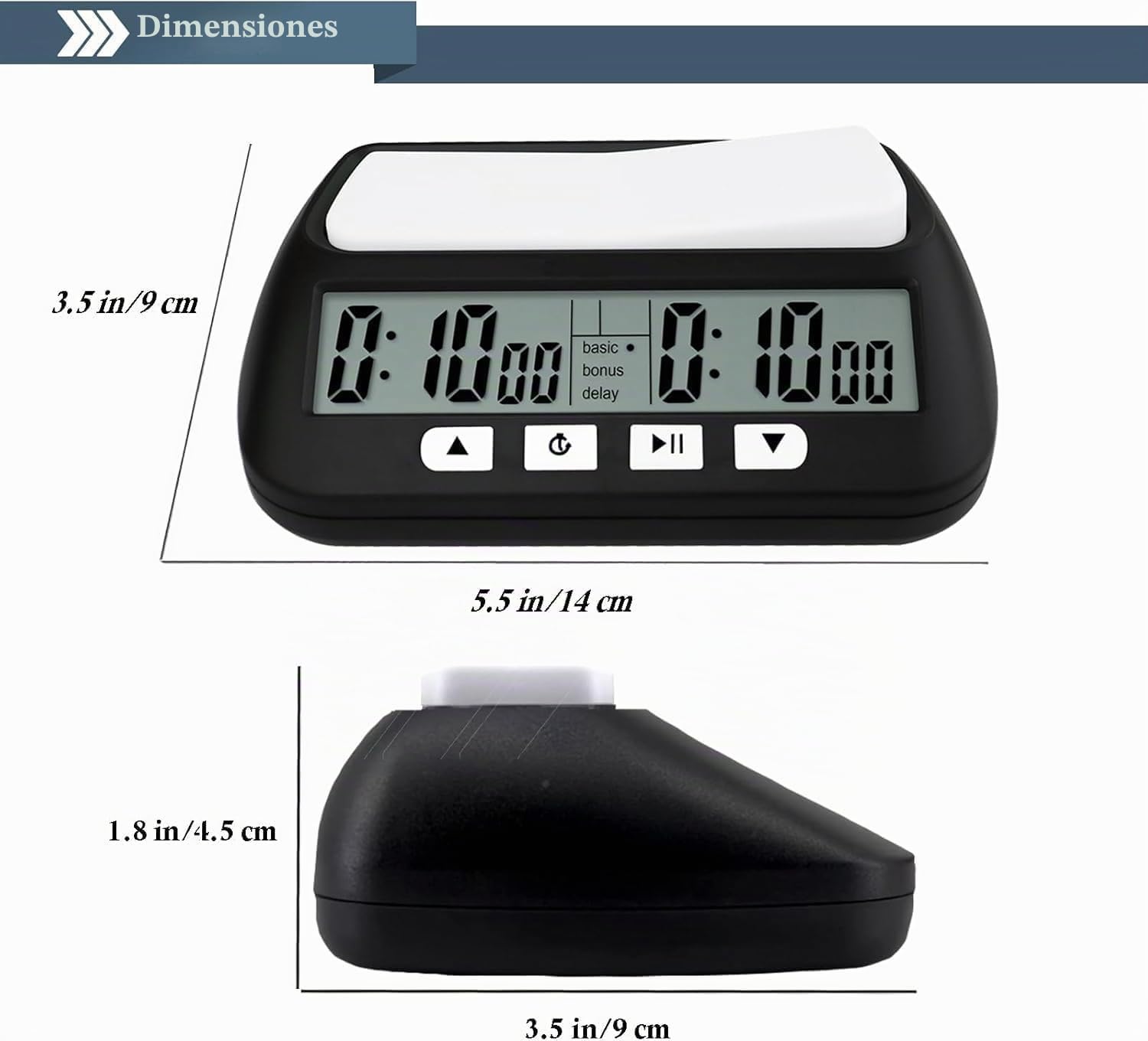 Temporizador De Reloj De Ajedrez Profesional con Alarma, Reloj De Ajedrez Portátil Multifunción 3 En 1 Temporizador De Ajedrez Profesional para Juegos De Mesa Reloj De Ajedrez
