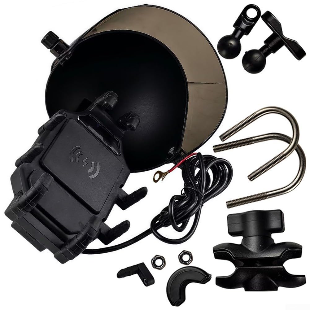 Supporto per telefono da moto, con bracci interni in metallo, impermeabile, per terreni accidentati, vista a 360 gradi