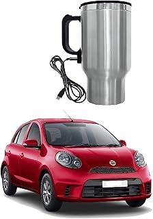 USB-Powered Car Travel Mug, Stainless Steel Electric Kettle with Handle, Silver Suitable For Nissan Micra Type-1
