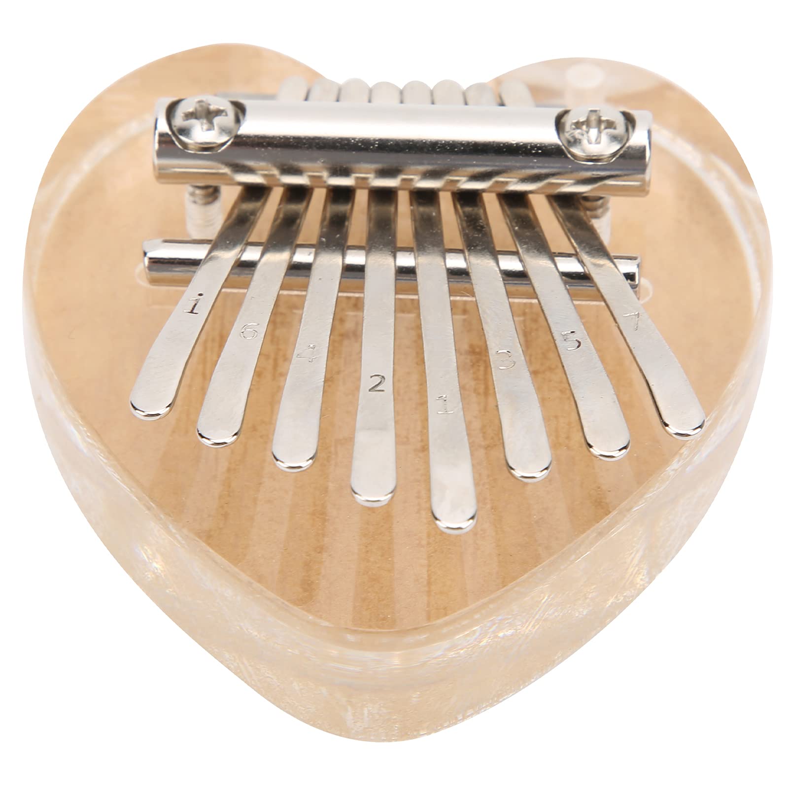 Eujgoov Kalimba 8 Key Crystal Transparent Finger Thumb Piano Strong and Musical Instruments for Children Adults Beginners(Heart-shaped)
