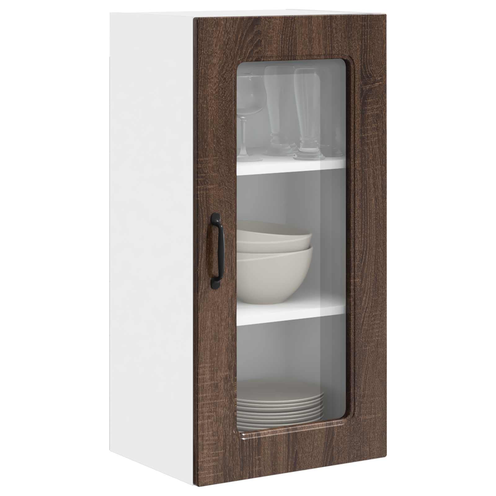 vidaXL Dishwasher Panel Kalmar 2 pcs Brown Oak 40 x 31 x 80 cm, Elegant Modern Kitchen Shelf, Ample Storage Solutions, Rectangular Wall Cabinet, Utensil Organizer for Home Essentials
