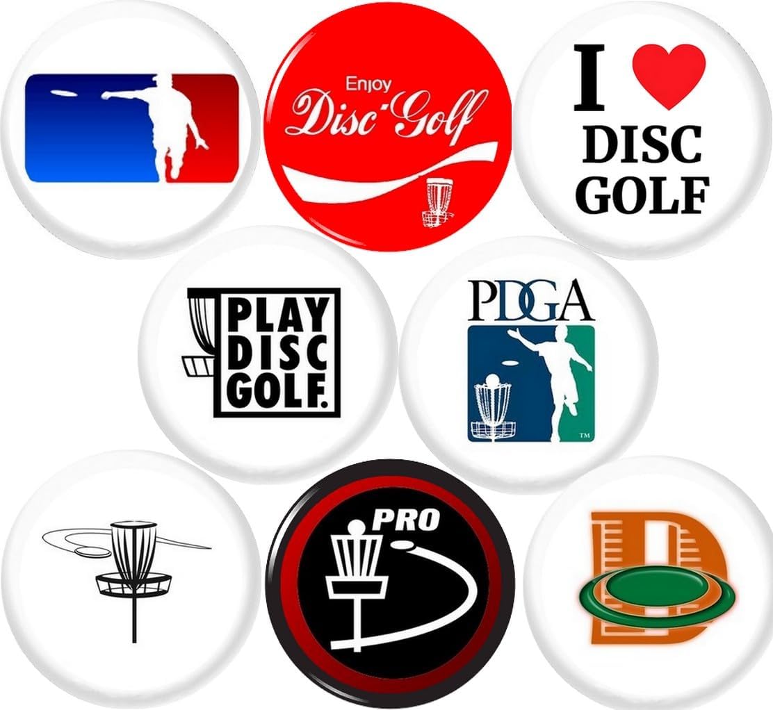 Disc Golf 8 NEW 1" inch (25mm) buttons pins badges frisbee frolf
