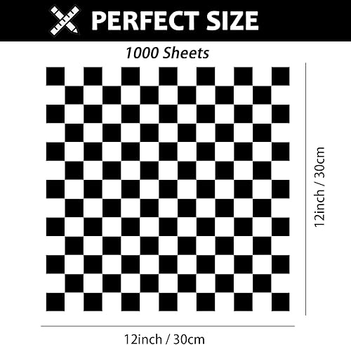 Miniatura 5 de 1000 hojas de papel de delicatessen de 12 x 12 pulgadas, hojas de papel encerado a cuadros para forro de papel sándwich, revestimientos de cestas de