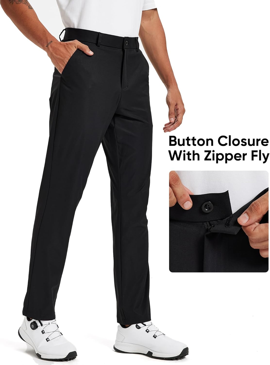 Men's Stretch Golf Pants 30''/32''/34'' - Lightweight Dress & Casual Trousers for Business Travel Work - Image 5