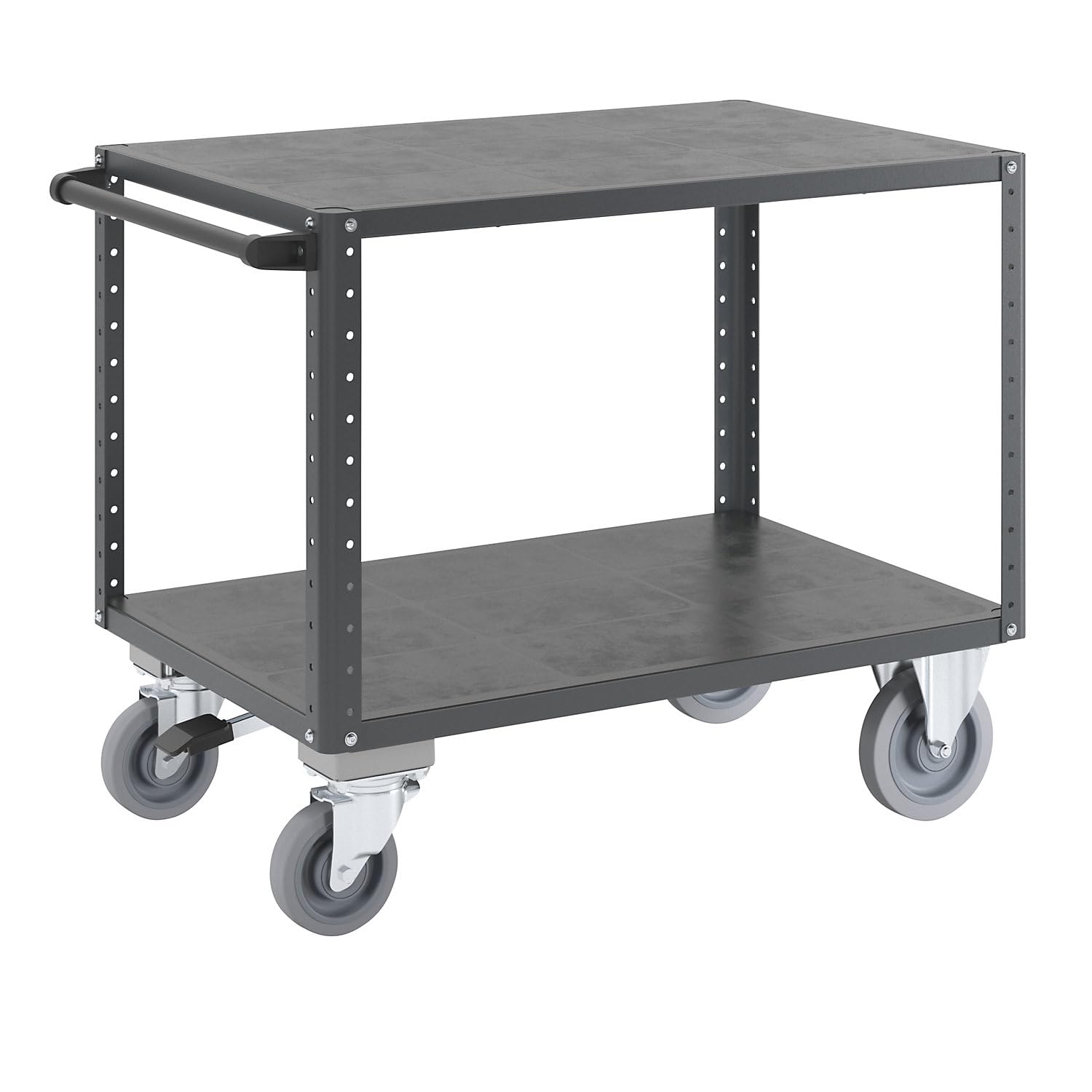 eurokraft | Chariot de Montage CustomLine | 2 tablettes | avec Blocage Central | Anthracite