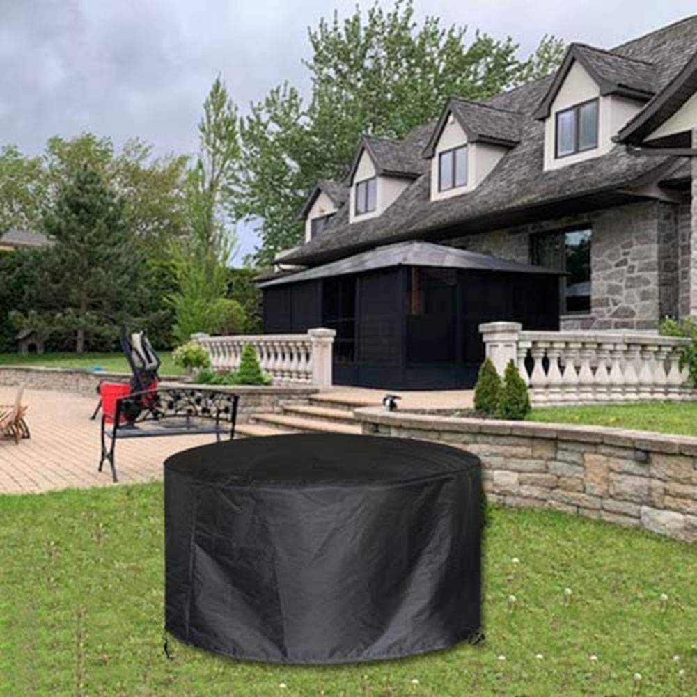 Housse De Protection Ronde Pour Table De Jardin - 160x100cm, Tissu Oxford 420D Imperméable Et Anti-UV - 11
