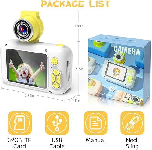 Miniatura 7 de Kid Camera,ARNSSIEN Camera for Kid,2.4in IPS Screen Digital Camera,180Flip Len Student Camera,Children Selfie Camera with Playback