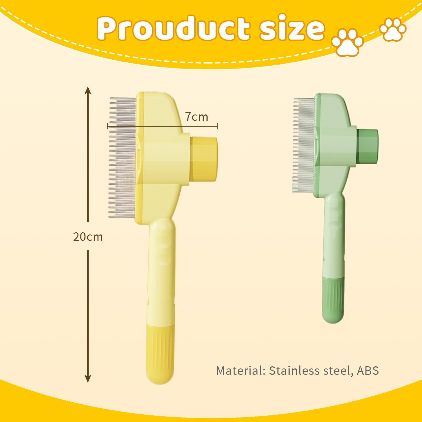 3 Pcs Dog/Cat Brush, Self Cleaning Pet Slicker Brushes with Handle, Pet Grooming Comb - Image 4