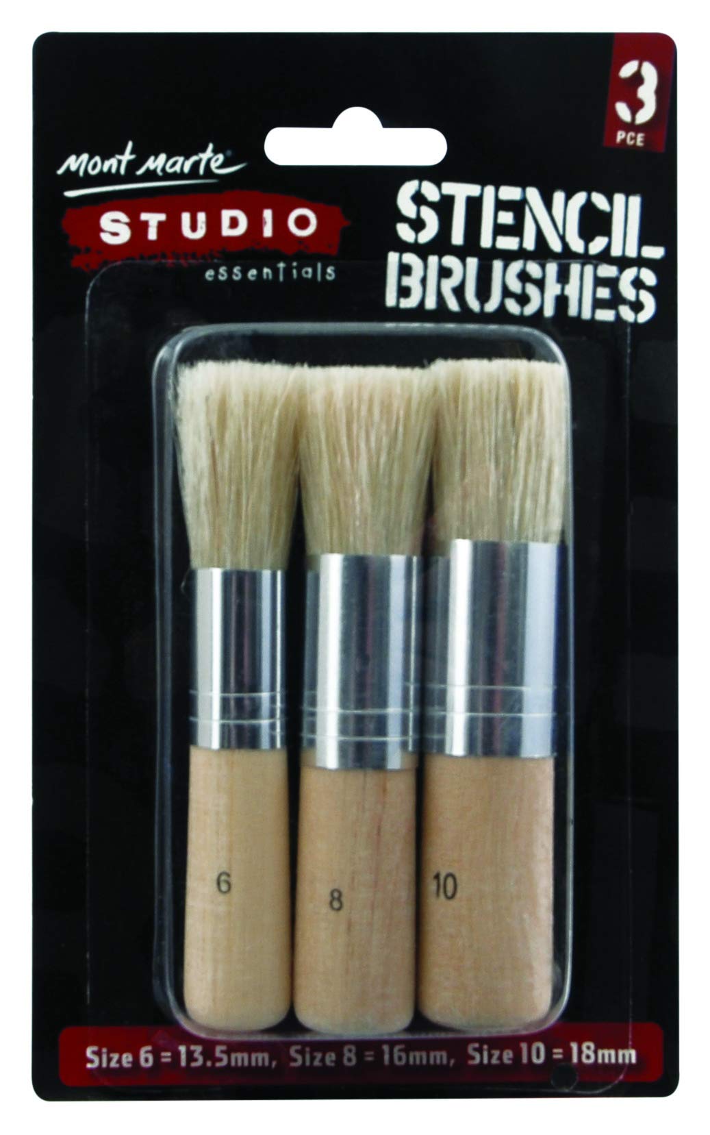 Silver Series Stencil Brush - 3 Pieces (Natural)