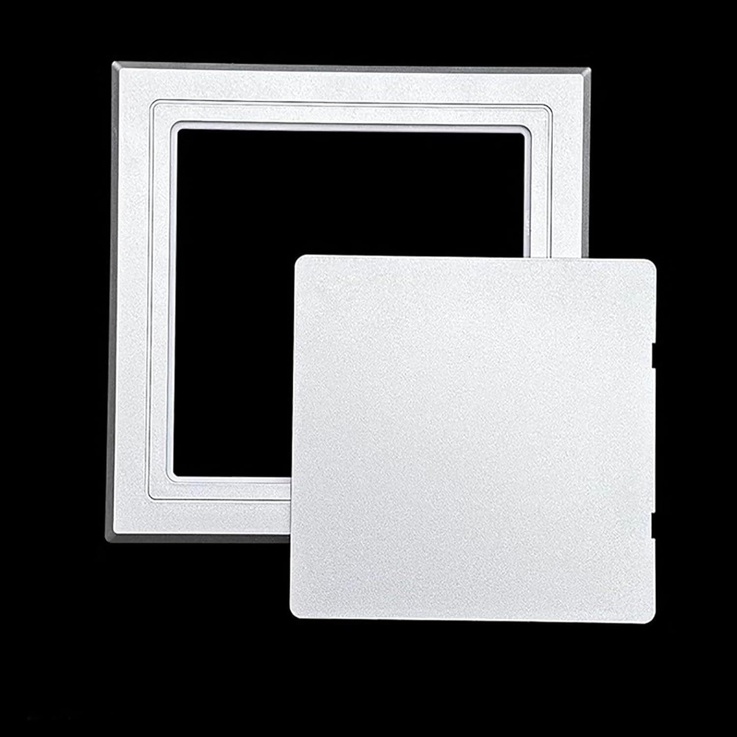 Kanduo Silver Plumbing Access Door Access Panel Self Adhesive Wall Access Panel Door For Shower, Conceals Electric Meter Hole Cover(,200X200mm/7.8X7.8in)