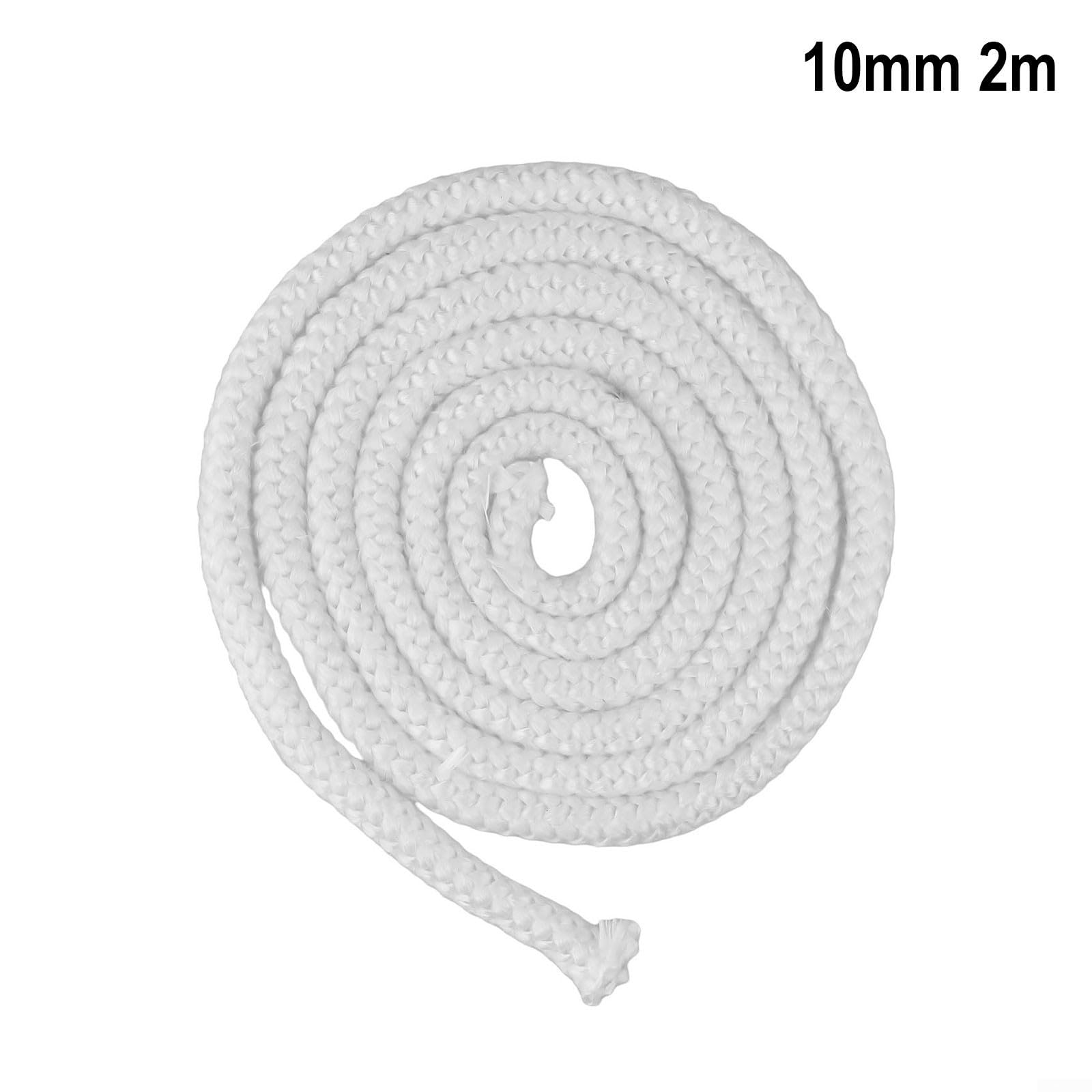 Corda ignifuga in fibra di vetro per stufa, lunghezza 2 m, utilizzata come guarnizione per stufe a legna, caldaie, bruciatori a pellet e camini industriali (10 mm)